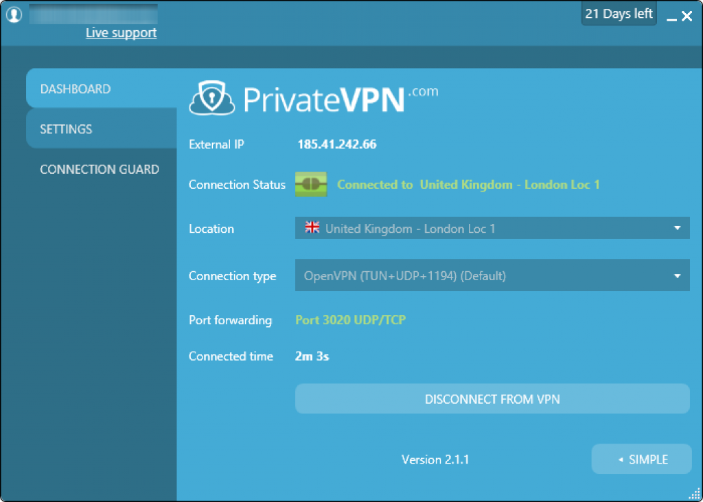 PrivateVPN test